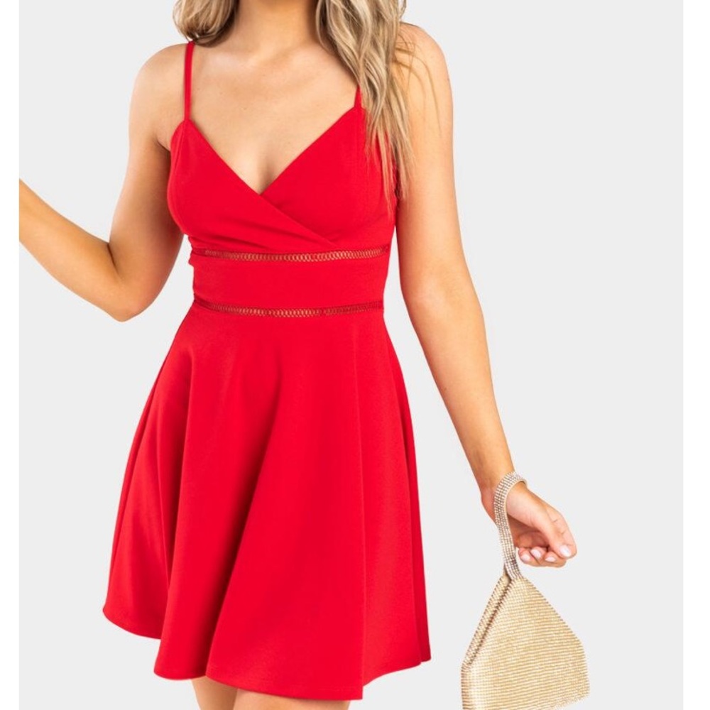 This red mini dress